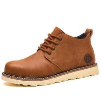 Waterproof Men's leather boots Anti-smash Anti puncture Work Boots Safety Shoes Men Indestructible shoes Steel toe Boots Men 44 geltona