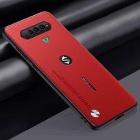 Prabangus PU odos dėklas Xiaomi Black Shark 4 Pro galiniam dangteliui Silikoninis pilnos apsaugos telefono dėklas BlackShark 4 Pro 4Pro Black Shark 4 Pro raudona