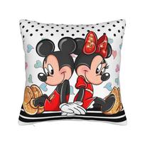 Mickey and Minnie Mouse Pillowcase Polyester Cushion Cover Gift Cute Cartoon Throw Pillow Case Cover Seater Zippered 45*45cm 30cmx30cm black