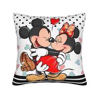 Mickey and Minnie Mouse Pillowcase Polyester Cushion Cover Gift Cute Cartoon Throw Pillow Case Cover Seater Zippered 45*45cm 30cmx30cm black