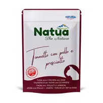 NATUA tunas ir vištiena su kumpiu - drėgnas pašaras katėms - 70g
