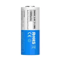 26650 3,6 V ličio jonų 6000 mAh baterija su apsauga