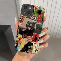 Abstract Art Cat Phone Case For Xiaomi Redmi A3 A2 A1 14C 13C 12C 10C 9T Note 14 13 12s 12 11 10 9S Pro Plus 4G 5G Back Cover Redmi 10 5G black