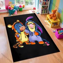 1 vnt. Pūkuotuko ir Asilo tema kilimas Miegamojo svetainės kilimas grindų kilimėlis Namų dekoras Neslystantis grindų kilimėlis Kilimas Dovanų Potdemiel 90x130cm