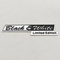 3D Aluminum Logo Black&White Limited Edition Badge Sticker Emblem Decals Auto Universal Accessories white