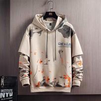 Men Fashion Sweatshirts Hip Pop Hoodies 3D Classic Men Hoodie Clothing Fake Hip Hop Two Piece Hoodies 3XL abrikosas