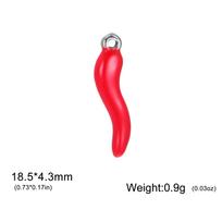 Teamer 5 vnt./daug Italijos ragų pakabukai Nerūdijančio plieno pakabukai Papuošalų gamyba Amuletas Retro karoliai Apyrankė Apsauga Gausybės ragas red