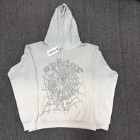 Sp5der 555555 voratinklio logotipas spausdinimas mados tendencija laipsniškas pokytis su gobtuvu megztinis laisvalaikio kelnių komplektas S gray