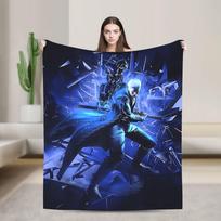 Devil May Cry 5 Dante Blanket Airplane Travel Flannel Bedding Throws For Living Room Super Soft Design Quality Bedspread Size: 75*100cm, Weight: 230 GSM black