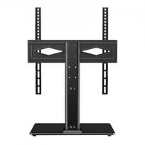 TV laikiklis TV staliukas, pasukamas universalus grindų TV stovas 43.5x26x67 cm, reguliuojamas, grūdintas stiklas