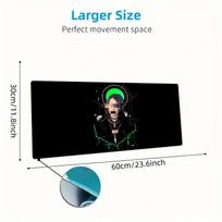 Billie Eilish Mouse Pad, Large Gaming Desk Mat, Non-slip XXL Mousepad for Laptop & Tablet, Mini PC Playmat with Stitched Edges 30cmx60cm(11.8x23.6inch) black