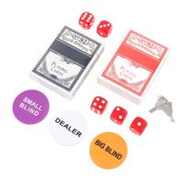 500Pcs Poker Chips 2 Set Play Cards 5 Dices Set with Carrying Case for Home Travel Camping Picnic gray