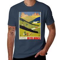 Vintage Alto Adige South Tirol Italian Travel Ad T-Shirt Large Size Breathable Tee T-Shirt 2XL beige