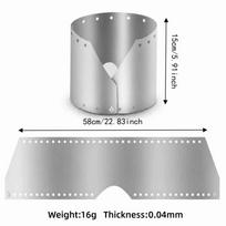 Ultralight Titanium Camping Stove Windscreen Windproof Plate Camping Stove Wind Screen  Backpacking 15cm white