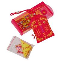 2027 Tai Sui Feng Shui Lucky Bag with Prayer Gold Card Exorcism Protection Spiritual Gift for Personal Safety Blessing A red