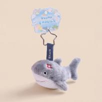 Key Holder Shark Seal Keychain Soft Plushie Turtle Keychain Ocean Animal Plush  Friend Gift shark white