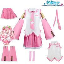 Hatsune Miku Rožinis tarnaitės kostiumas Cosplay kostiumas Karnavalui Arba vakarėliui XS pink