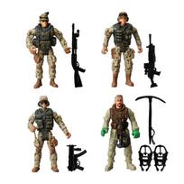 DIY Special Army Forces Playthings With Military Tents Snowmobile Tank Military Weapon Parts Camouflage Soldiers Play For Boy Gifts black