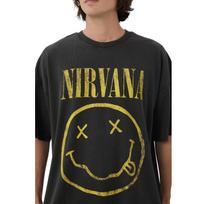 Adult T-Shirt Music Vintage -Nirvana -Smile 100% Cotton - New $24.99 ORG XL black