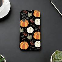 Autumn leaves P-pumpkin Phone Case For Samsung S25,S24,S21,S22,S23,S30,Ultra,S20,Plus,Fe,Soft Silicone Black Cover Samsung S25Plus black