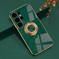 360° Besisukantis magnetinis žiedo laikiklis dėklas, skirtas Samsung Galaxy S26 S25 Edge S24 S23 FE Plus Ultra, apsaugantis nuo kritimo Galaxy S23 FE tamsiai žalia spalva