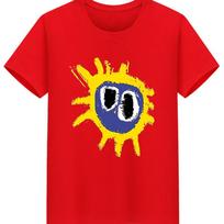 medvilninis 100% vyriškas marškinėlis vasarai PRIMAL SCREAM RETRO SCREAMADELICA roko grupės raudonas marškinėlis vyrams vasariniai marškinėliai vyrams ir moterims L yellow