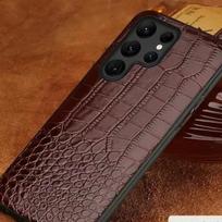 Krokodilo rašto karvės odos dėklas, skirtas Samsung Galaxy S26 Ultra S25 S24 Plus S23 FE S22 S21 Note 20 mobiliajam telefonui, kietas dangtelis S25Ultra