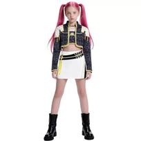 New Warrior K Pop Disguise Rumi Costume Zoey Cosplay Mira Clothes Black 3D Printing Group Women Halloween Costumes Outfits 130cm black