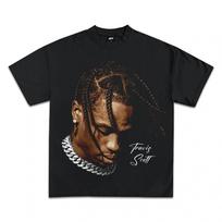 Travis Scott Blue Flame Butterfly Collage Tee 2026 Retro Rap Star Print Unisex Cotton Hip Hop Casual Pure Cotton Top M brown
