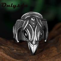 Viking Men Two Entwined Ravens Ring Norse Mythology Silver Color Odin Crow Stainless Steel Rings Nordic Amulet Jewelry Man Gift 13 gray