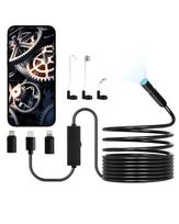VEVOR Endoscope Camera with Light, 1920P HD Borescope for Android & IOS, 8 LED Lights Inspection Camera with 5m Semi-Rigid Cable, 2X Zoom 500 x 1.8 x 1 cm