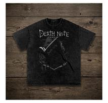 Death Note Washed Anime T Shirt, Vintage Oversized Manga Graphic Tee, Ryuk Dark Aesthetic Shirt, Acid Wash Streetwear, Unisex Anime Tee 140 black