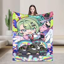 Game Zenless Zone Zero Plush Blanket Children  Flannel Throw Blanket For Couch Chair Warm Soft Custom DIY Quality Bedspread Gift 130cmx150cm black