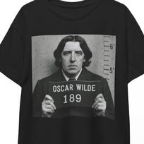 Oscar Wilde Mugshot T-Shirt: Funny Literary Meme Tee 150 gray