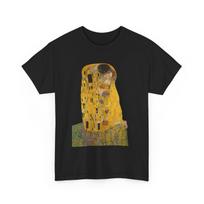 The Kiss T-Shirt: Gustav Klimt Golden Art Print, Romantic Tee 120 black