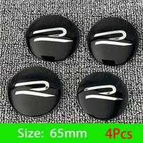 Car R Emblem Wheel Center Hub Cap Sticker Accessories For Volkswagen VW R-line GTI Polo Golf Touareg Passat Magotan Tiguan gh6  Jetta 1Set(4Pcs)