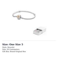 Pandora Moments Sterlinginio Sidabro Signature Apyrankė Su 14K Aukso Sagtimi 590741CZ One Size 5 white