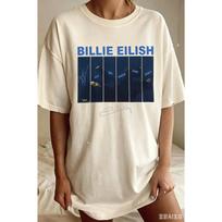 Billie Eilish Short-sleeved Round Neck T-shirt Men Women Oversized Streetwear Y2k Short Sleeve High Street Harajuku High Quality Female Male Clothing XXXXL beige