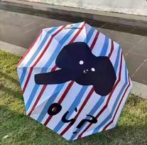 Large long-handled umbrella windproof reinforced Hong Kong-style umbrella female 16-bone polka dot advanced sense automatic strong and thickened wind gray