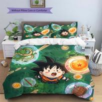 Dragon Ball Goku Patterned Pillowcase & Duvet Cover Set Simple Anime Style Bedding Bedroom Home Decor Fan Gift.-TING 140*200cm/55x79in Single/Twin 3pcs