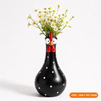 Colorful Dot Giraffe Chicken Vases Resin Art Rooster Sculpture Decors For Home Desktop Display Florals Arrangement B5 beige