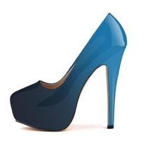 LOSLANDIFEN Moteriški aukštakulniai siurblys, 14 cm, apvalūs stiletai Talon Femme Sexy Ladies Raudoni vestuviniai batai Juodi platforminiai aukštakulniai batai 41 mėlyna