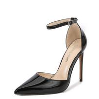 Dydis 35-46 Seksualūs Smailianosiai 12CM Aukštakulniai Moteriški vakarėlių, išleistuvių, vestuvių bateliai Moteriški bateliai su kulniuku Dvigubo dirželio čiurnos dirželis Stiletto Sandalas 38 beige