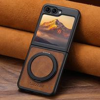 Samsung Z Flip 7/6/5 Magnetic Wireless Charging Case with 360° Rotating Ring Stand Z Flip 8 gray