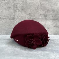 French Retro Three-Dimensional Double Flower Woolen Beret Female Elegance Celebrity Temperament Stewardess Hat Top Hat M（56-58cm） brown