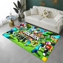 Animacinis R-Robloxs Žaidimų Žaidėjo Kilimas Kilimas Žaidimų Kambariui Miegamajam Svetainei Sofai Namų Dekoras, Vaikų Plotas Kilimas Neslystantis Grindų Kilimėlis 100x150cm