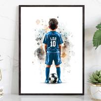 Asmeninė futbolo plakato Asmeninis sienos meno Futbolo vardas ir numeris berniukams Spaudiniai Sportas Futbolo dekoracija Namų dekoras 60X90CM No Framed