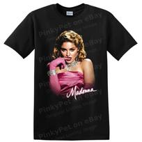 Madonna Material Girl Era Pop Star Portrait T Shirt Pink Glamour Tee Gift Fan XXXL black