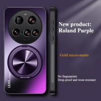 Magnetinis dėklas For Xiaomi 15 Ultra Matinis Smūgiams atsparus buferio dangtelis Xiaomi 15 Pro 14T 14 Ultra Stovas Korpusas Atsparus pirštų atspaudams for Xiaomi 15 violetinė