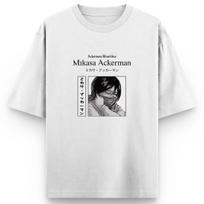 Attack On Titan Anime Mikasa Ackerunisex Printing Oversized Cotton T-Shirt Unisex And Unisex Harajuku Casual Summer Absorb Sweat Tee M gray